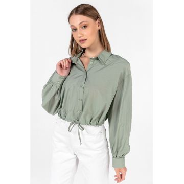 Camasa crop cu snur in talie