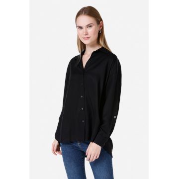 Camasa relaxed fit din lyocell cu guler clasic