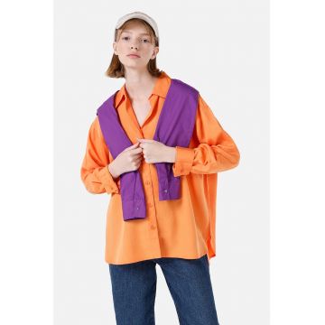 Camasa relaxed fit din lyocell cu guler clasic