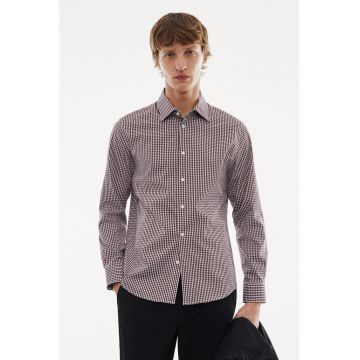 Camasa slim fit cu model gingham Cuers