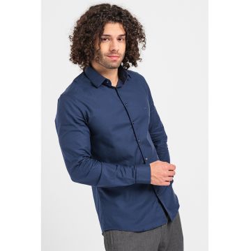 Camasa slim fit din amestec de bumbac