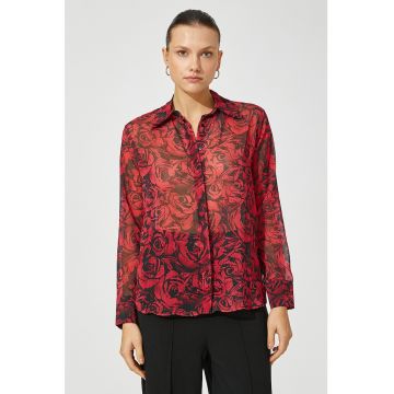 Camasa transparenta cu imprimeu floral