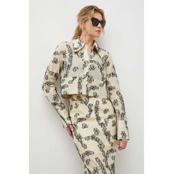 Day Birger et Mikkelsen camasa femei, culoarea bej, cu guler clasic, regular
