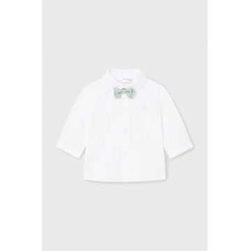 Mayoral Newborn cămașă din bumbac pentru bebeluși culoarea alb