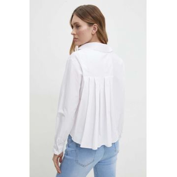 Answear Lab camasa din bumbac femei, culoarea alb, cu guler clasic, relaxed