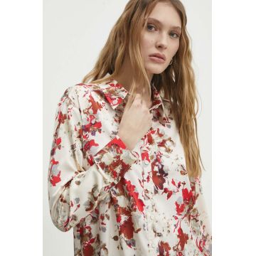 Answear Lab camasa femei, culoarea bej, cu guler clasic, regular