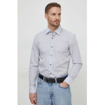 BOSS cămașă bărbați, culoarea alb, cu guler clasic, slim 50512653