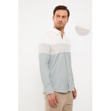 Camasa Oxford cu model colorblock