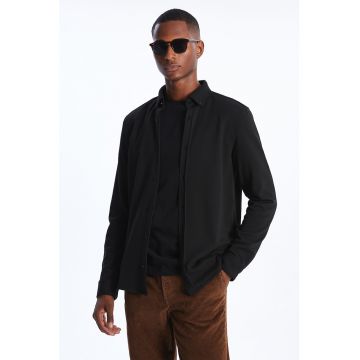 Camasa slim fit cu model uni