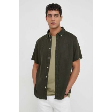 Les Deux camasa de in culoarea verde, cu guler button-down, regular
