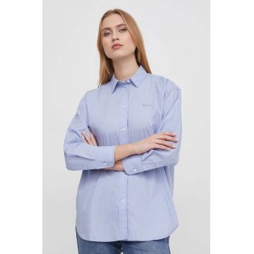 Pepe Jeans camasa din bumbac femei, cu guler clasic, relaxed
