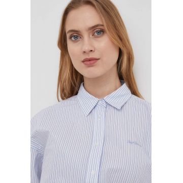 Pepe Jeans camasa din bumbac femei, cu guler clasic, relaxed