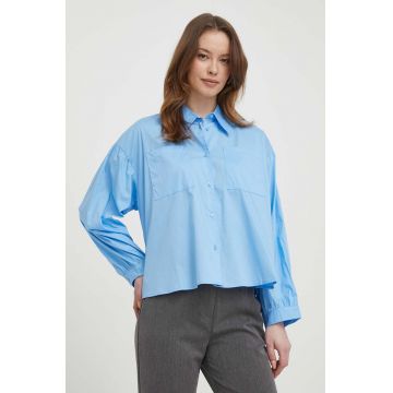 United Colors of Benetton camasa femei, cu guler clasic, relaxed