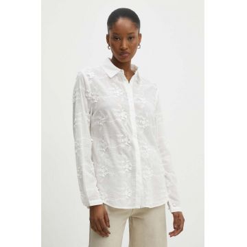 Answear Lab camasa din bumbac femei, culoarea alb, cu guler clasic, regular
