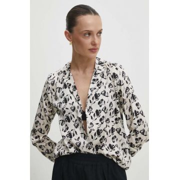 Answear Lab camasa femei, culoarea alb, cu guler clasic, regular