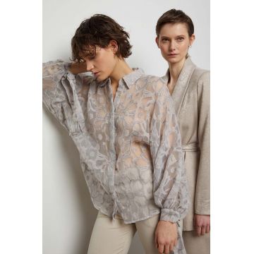 Answear Lab camasa femei, culoarea alb, cu guler clasic, relaxed