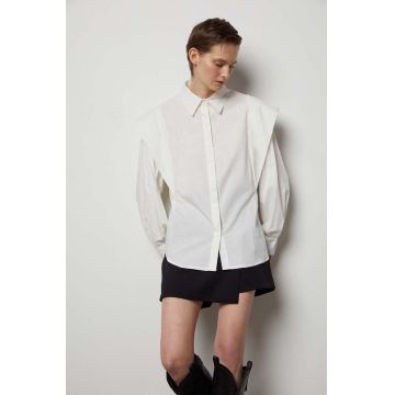 Answear Lab camasa femei, culoarea alb, cu guler clasic, relaxed