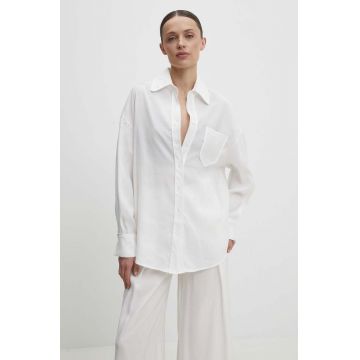 Answear Lab camasa femei, culoarea alb, cu guler clasic, relaxed