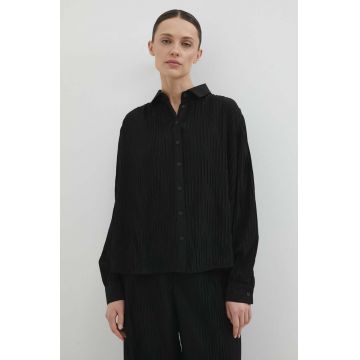 Answear Lab camasa femei, culoarea negru, cu guler clasic, regular