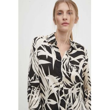 Answear Lab camasa femei, culoarea negru, cu guler clasic, regular