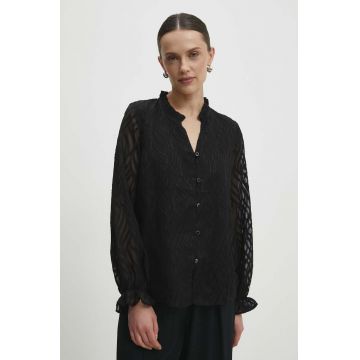 Answear Lab camasa femei, culoarea negru, regular