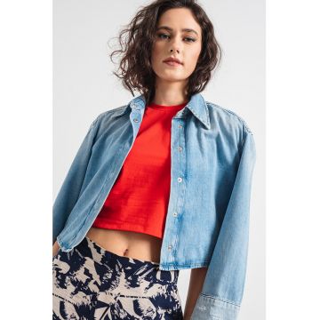 Camasa crop din denim