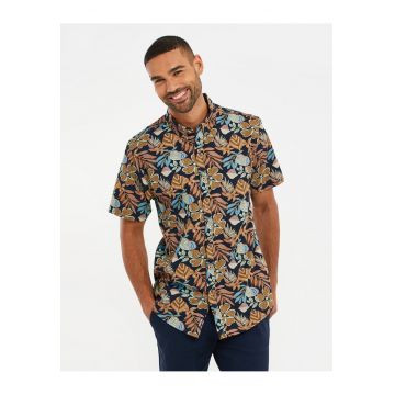 Camasa cu maneci scurte si imprimeu tropical Yucca 3765
