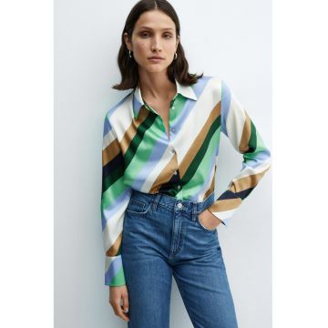 Camasa de satin cu model in dungi