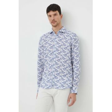 Joop! camasa de in culoarea albastru marin, cu guler italian, slim