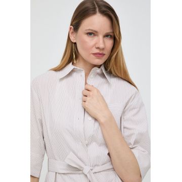 Max Mara Leisure cămașă din bumbac femei, culoarea bej, cu guler clasic, relaxed 2416190000000