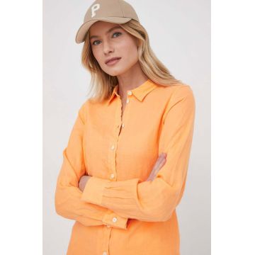 Mos Mosh camasa de in culoarea portocaliu, cu guler clasic, regular