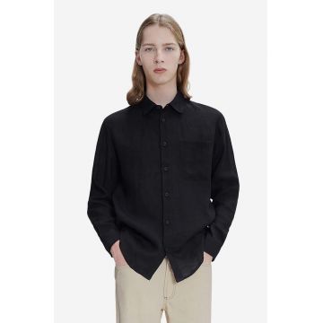A.P.C. cămașă A.P.C. Chemise Cassel LIAEK-H12545 BLACK bărbați, culoarea negru, cu guler clasic, regular LIAEK.H12545-BLACK
