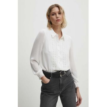 Answear Lab camasa femei, culoarea alb, cu guler clasic, regular