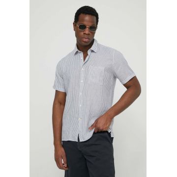 Barbour camasa din amestec de in cu guler clasic, regular