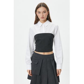 Camasa crop cu aspect 2in1