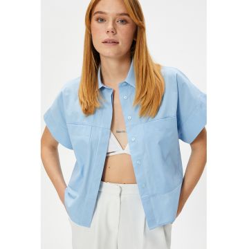 Camasa crop cu maneci cazute