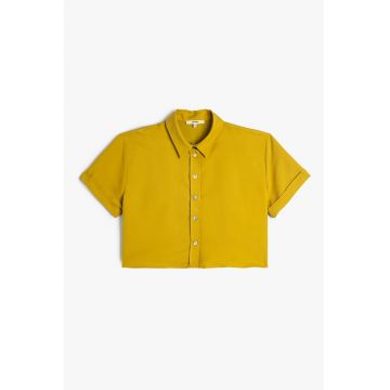 Camasa crop din amestec de modal