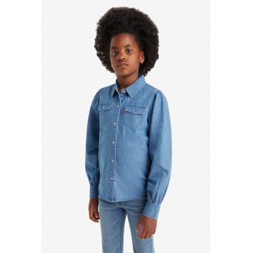 Camasa de denim cu buzunare pe piept