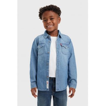 Camasa de denim cu buzunare pe piept