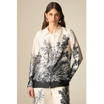 Camasa de satin cu model floral