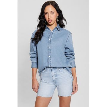 Camasa din denim cu maneci cazute