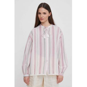 Pepe Jeans camasa din bumbac femei, cu guler stand-up, relaxed