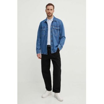 Pepe Jeans camasa jeans barbati, cu guler clasic, regular