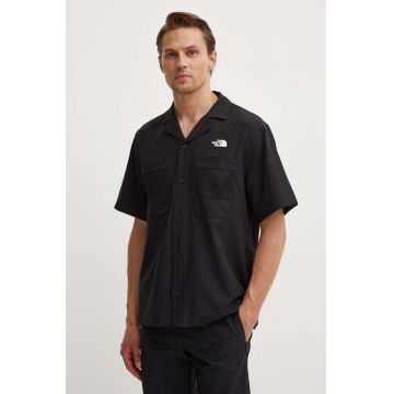 The North Face camasa First Trail barbati, culoarea negru, regular, NF0A87QKJK31