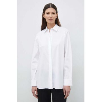 Theory camasa femei, culoarea alb, cu guler clasic, regular