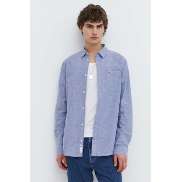 Tommy Jeans cămașă din amestec de in cu guler clasic, regular DM0DM18962