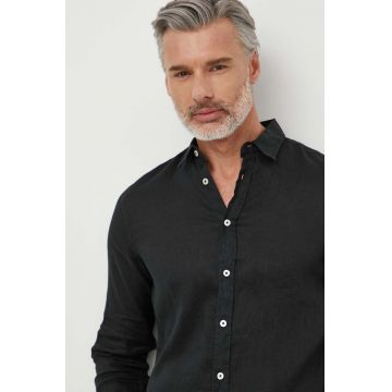 United Colors of Benetton camasa de in culoarea negru, cu guler clasic, regular