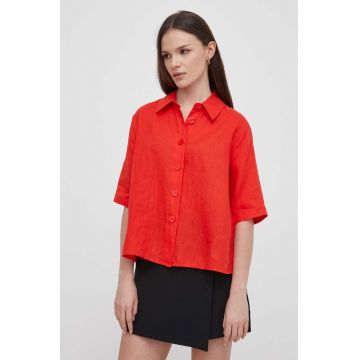 United Colors of Benetton camasa de in culoarea rosu, cu guler clasic, regular