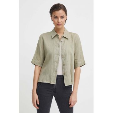 United Colors of Benetton camasa de in culoarea verde, cu guler clasic, regular
