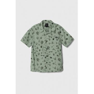 Vans camasa de bumbac pentru copii culoarea verde